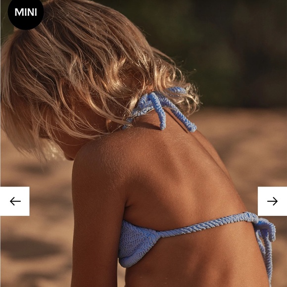 Monday Swimwear MINI Palma Top and Seychelles Bottom Bikini Set in Pool Crinkle - Picture 4 of 9